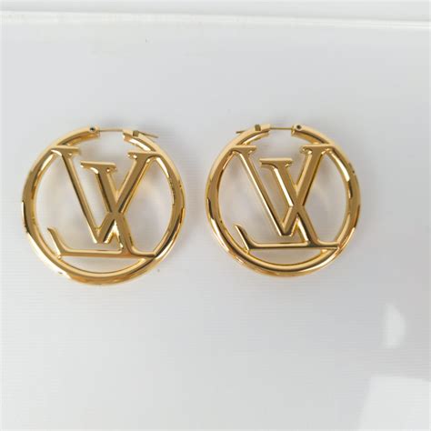 louis vuitton hoop earring|louis vuitton refurbished earrings.